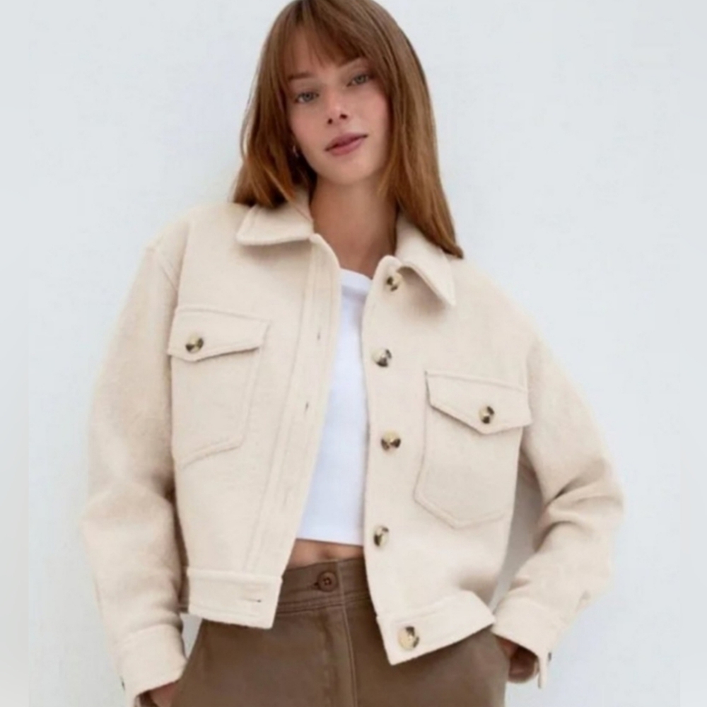 Wilfred Autumn Heathered Bone Cropped Jacket